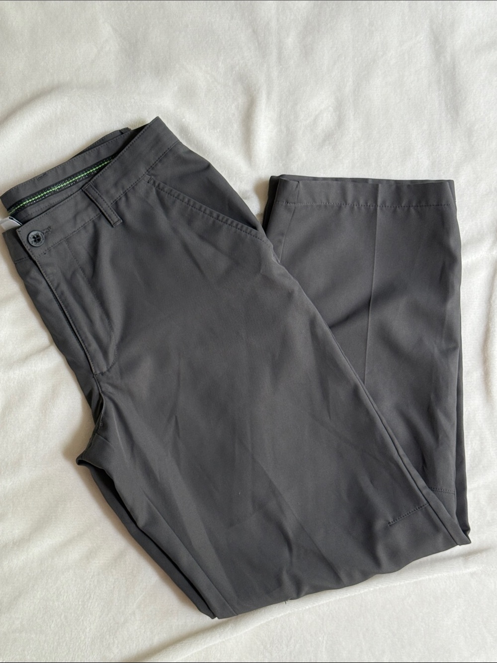 Men's Charcoal Dress Pants - Classic Flat Front